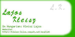 lajos kleisz business card